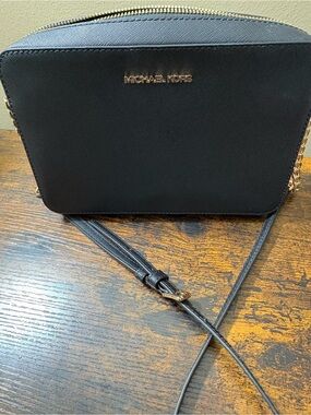 Michael Kors Black Crossbody Bag with Gold Hardware